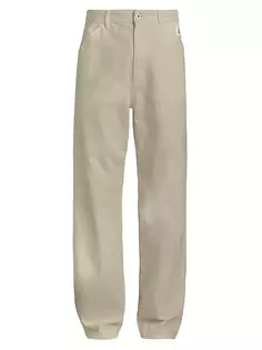Широкие хлопковые брюки Moncler, светло-бежевый