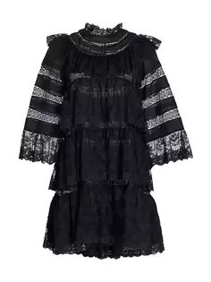 Многоярусное кружевное платье Oralie D Ô E N, черный
