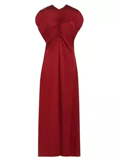 Шелковое платье макси Maria со сборками Anonlychild, цвет cardinal
