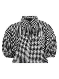 Жаккардовая блузка-поло Alberta с узором «гусиные лапки» Anonlychild, «гусиная лапка»