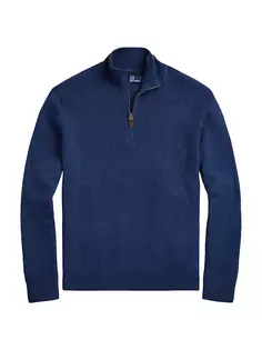 Шерстяной свитер с молнией до половины Polo Ralph Lauren, синий