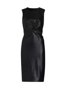 Мини-платье Jemma из веганской кожи Elie Tahari, цвет noir