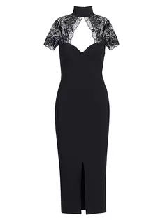 Кружевное платье миди Bao с вырезами Chiara Boni La Petite Robe, цвет nero