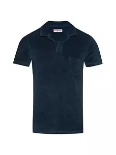 Рубашка-поло Happy Capsule из махровой ткани Orlebar Brown, синий