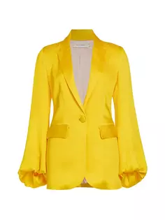 Однобортный атласный пиджак Coco Silvia Tcherassi, желтый