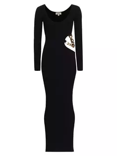 Облегающее платье Sloane с цепочкой и вырезами L&apos;Agence, черный L'agence