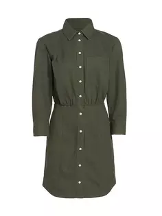 Мини-платье-рубашка Keston из твила Veronica Beard, цвет army green