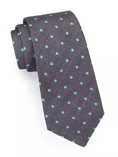 Шелковый галстук в горошек Kiton, серый