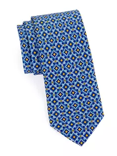 Шелковый галстук с медальоном Ferragamo, цвет marine