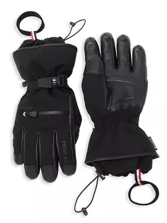 Гренобльские кожаные перчатки Moncler Grenoble, черный