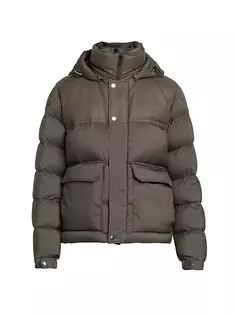 Moncler Мужской пуховик с капюшоном Mussala Moncler, серо-коричневый