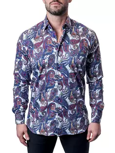Яркая рубашка Фибоначчи с узором пейсли Maceoo, многоцветный