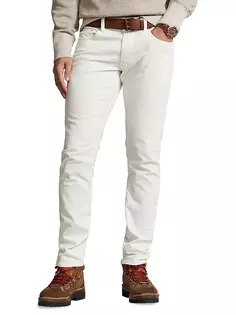 Вельветовые узкие брюки Sullivan Polo Ralph Lauren, цвет deckwash white