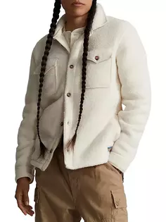 Винтажная куртка-рубашка с фигурным ворсом Polo Ralph Lauren, цвет winter cream