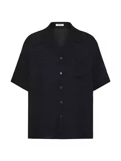Шелковая рубашка для боулинга с узором Toile Iconographe Valentino Garavani, черный
