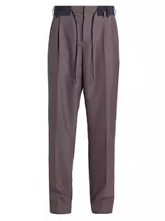 Костюмные брюки на шнурке Sacai, серо-коричневый