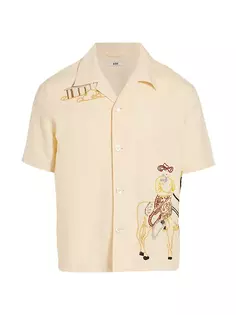 Рубашка Buckaroo с короткими рукавами из бисера Bode, белый