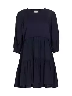 Шелковое мини-платье Пресли Cinq À Sept, темно-синий