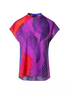 Хлопковая блузка-туника Akris, фиолетовый