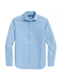 Вельветовая рубашка с раздвинутым воротником Vineyard Vines, цвет jake blue