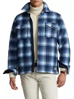 Флисовая куртка-рубашка в клетку Polo Ralph Lauren, синий