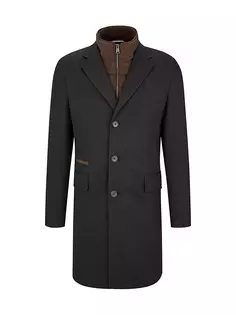 Пальто приталенного кроя со съемной внутренней молнией Boss, серый