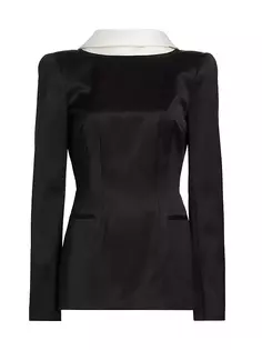Мини-платье с обратным блейзером Laquan Smith, цвет black ivory