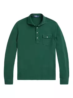 Сетчатая рубашка-поло с длинными рукавами Polo Ralph Lauren, цвет northwest pine