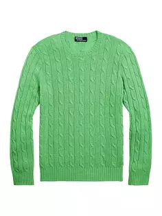 Кашемировый свитер косой вязки Polo Ralph Lauren, цвет honeydew green