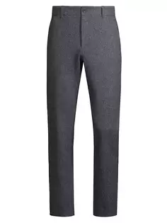Шерстяные фланелевые брюки с узором «в елочку» Vince, серый