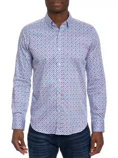 Рубашка на пуговицах с геометрическим узором Favre Robert Graham, мультиколор