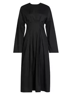 Поплиновое платье с зауженной талией Co, черный