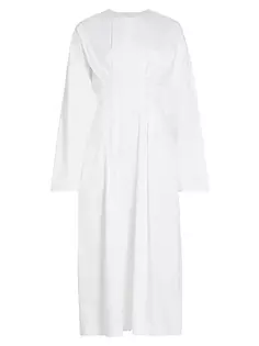 Поплиновое платье с зауженной талией Co, белый