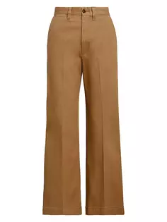 Широкие брюки из хлопковой смеси Polo Ralph Lauren, хаки