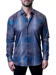 Блестящая хромированная рубашка Фибоначчи Maceoo, синий