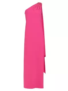 Асимметричное платье из эластичного крепа Leslie с украшением Sachin &amp; Babi, розовый