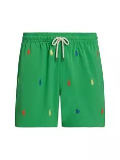 Плавки с вышивкой «Пони» Polo Ralph Lauren, цвет preppy green