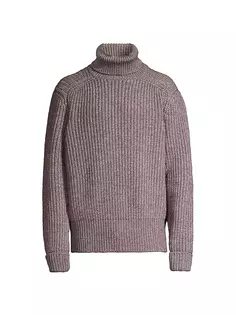 Вязаный свитер с воротником из хлопковой смеси Loro Piana, цвет stonish beige