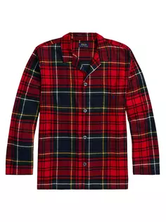 Фланелевая пижамная рубашка в клетку Polo Ralph Lauren, цвет lyndon plaid