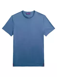 Хлопковая футболка с круглым вырезом с короткими рукавами Ralph Lauren Purple Label, цвет supply blue