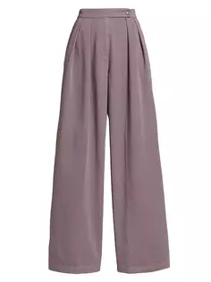 Широкие брюки из хлопка со складками Pamplona Dries Van Noten, цвет parma