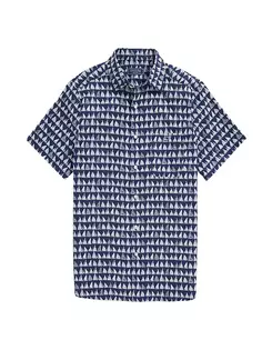 Рубашка с короткими рукавами Boat Parade Vineyard Vines, темно-синий