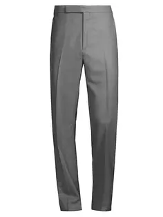 Камвольные фланелевые шерстяные брюки Ralph Lauren Purple Label, серый