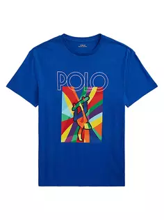 Футболка из джерси с рисунком скейтборда Polo Ralph Lauren, цвет sapphire star