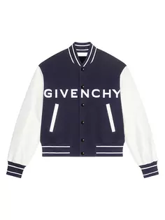 Университетская куртка из шерсти и кожи Givenchy, белый