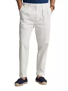 Теннисные брюки с плоской передней частью из полулегкого твила Polo Ralph Lauren, белый