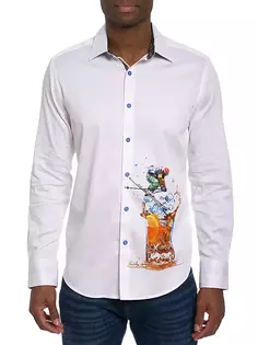 Рубашка на пуговицах с графическим рисунком Apres-Ski Robert Graham, белый