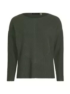 Кашемировый пуловер в рубчик Elie Tahari, цвет emerald