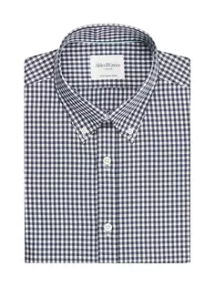 Оксфордская рубашка узкого кроя Alder &amp; Green, цвет navy gingham