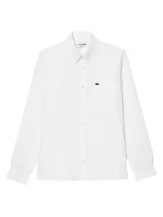 Льняная рубашка на пуговицах Lacoste, белый